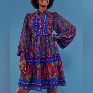 Farm Rio MIDI Blue Macaw Dress - Never Worn.